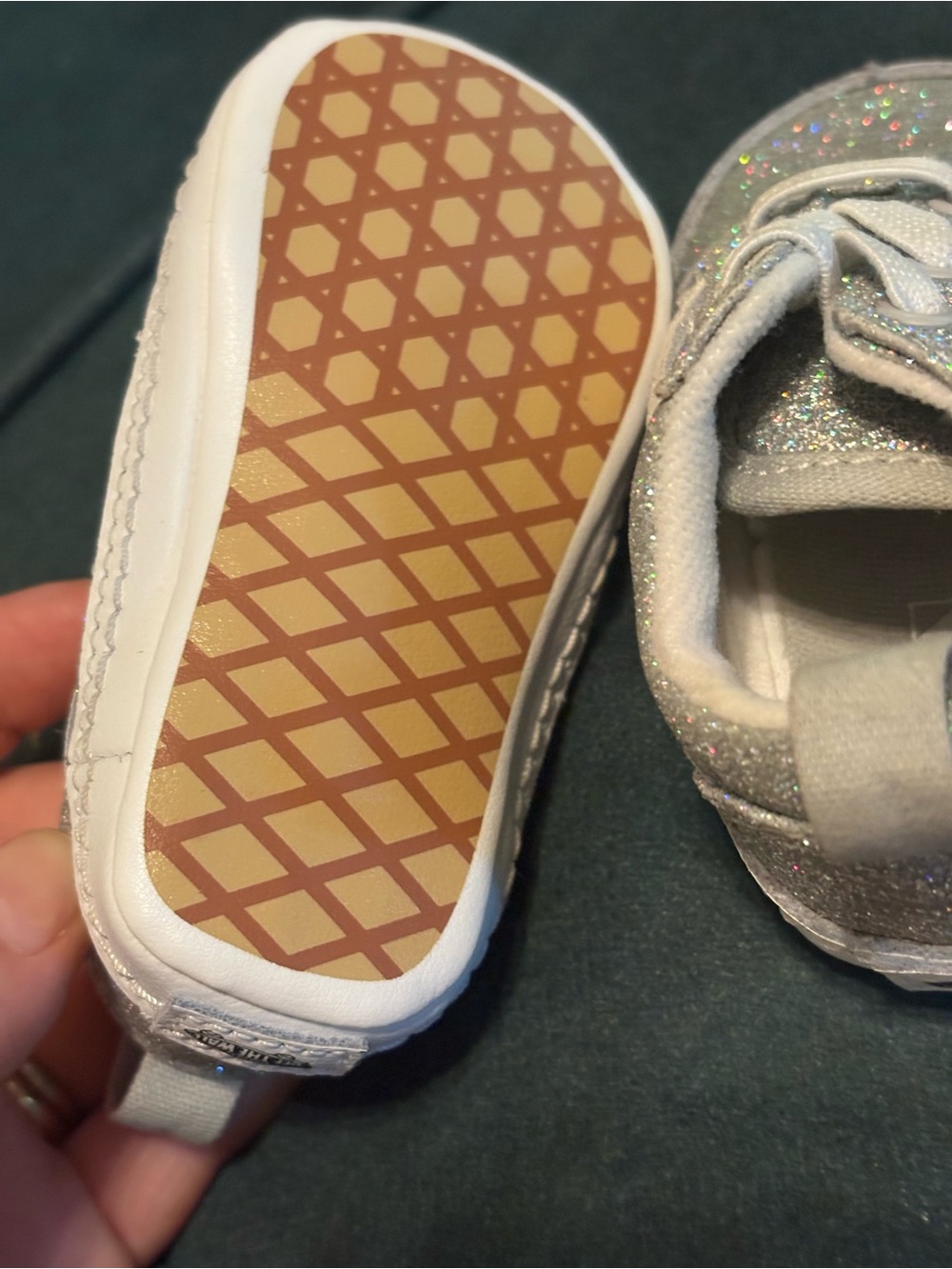 Vans infant Glitter Silver Sneakers